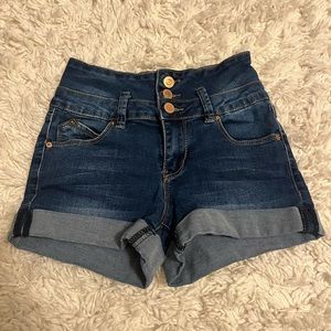 High waisted jean shorts